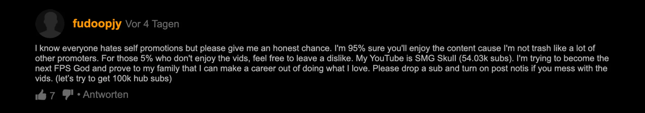 Never saw someone making advertising under a Pornhub comment.