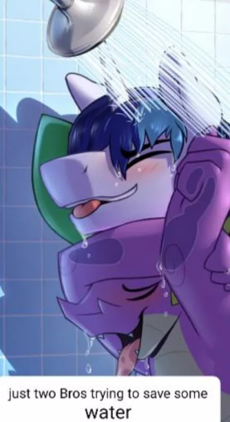 Nothing to see here, just two bros having a shower