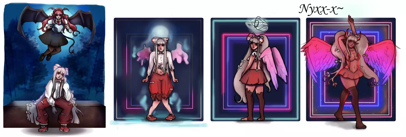 [OC] Fujiwara no Mokou to Succubus! [Touhou Project] (FTF, Monster Girl, Body Modification, Mind Change, Hypno, Succubus) by me (Commission)