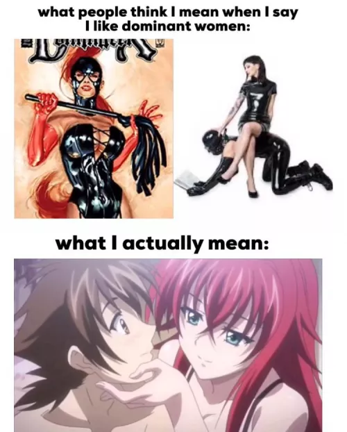 One delicate chin grab and she’s got his FULL attention. 😳 To quote Markiplier, “Oooh, the POWER.” (s: Highschool DxD)