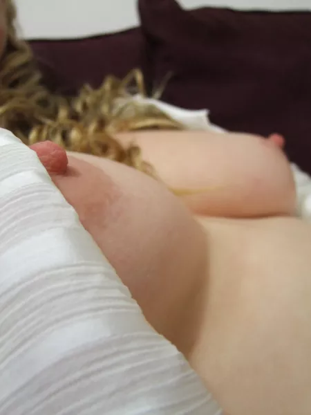 Open blouse close-up.