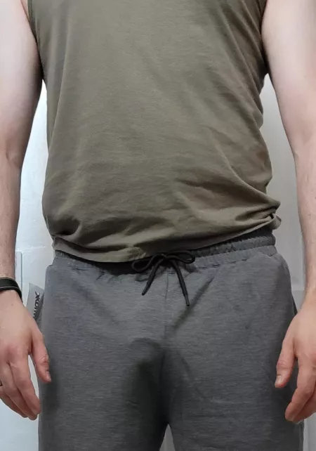 Outline of my fat dick.