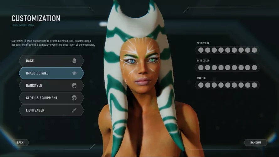 Path of lust W.I.P.: Shana as togruta (StarLord Games).