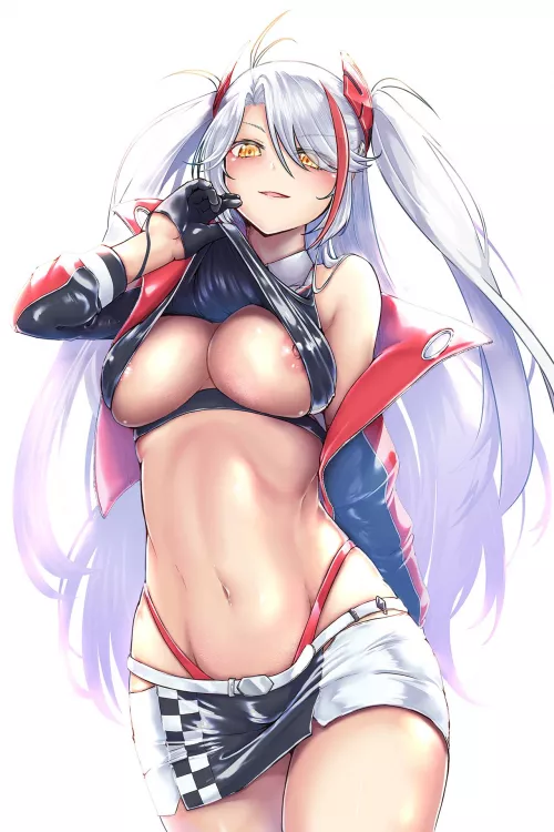 Prinz showing her Oppai