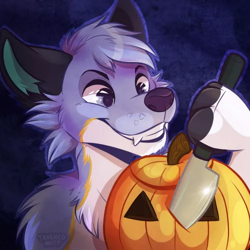 Pumpkin Carving 🔪🎃 (art by me - trashedmutt on Twitter)