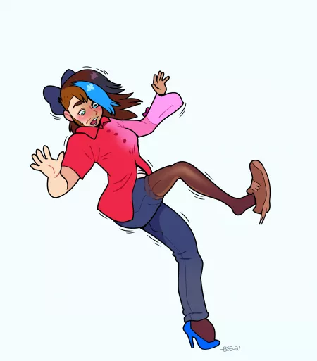 Quite a Fall by Blackshirtboy (MTF/TG)