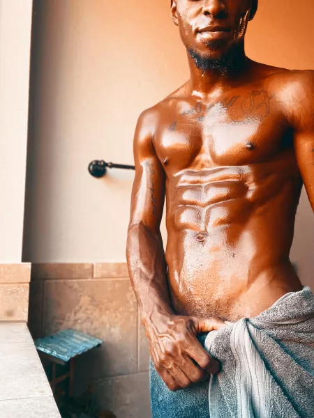 Relaxing shower after the workout (m)