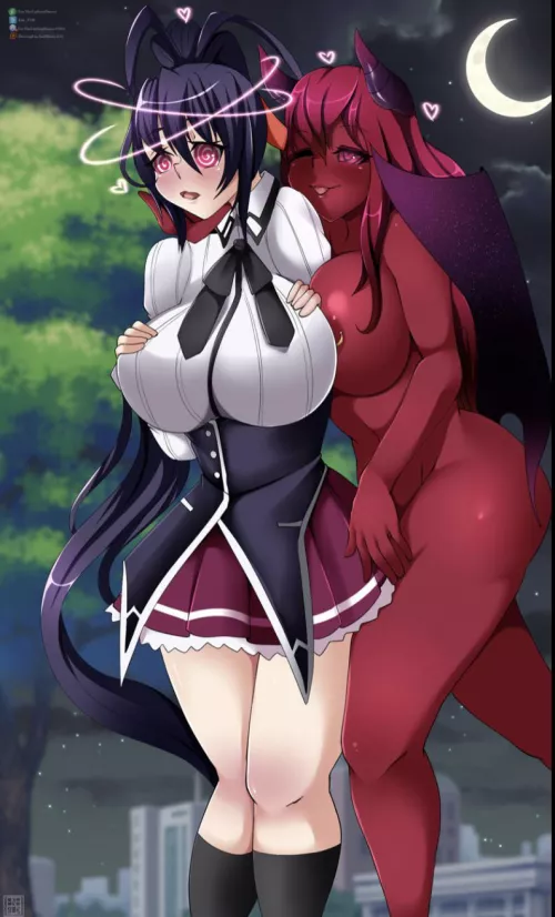 Rias and Akeno (enethelightningdancer)