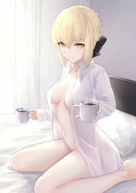 Saber Alter Offering You Some Morning Coffee [Fate]