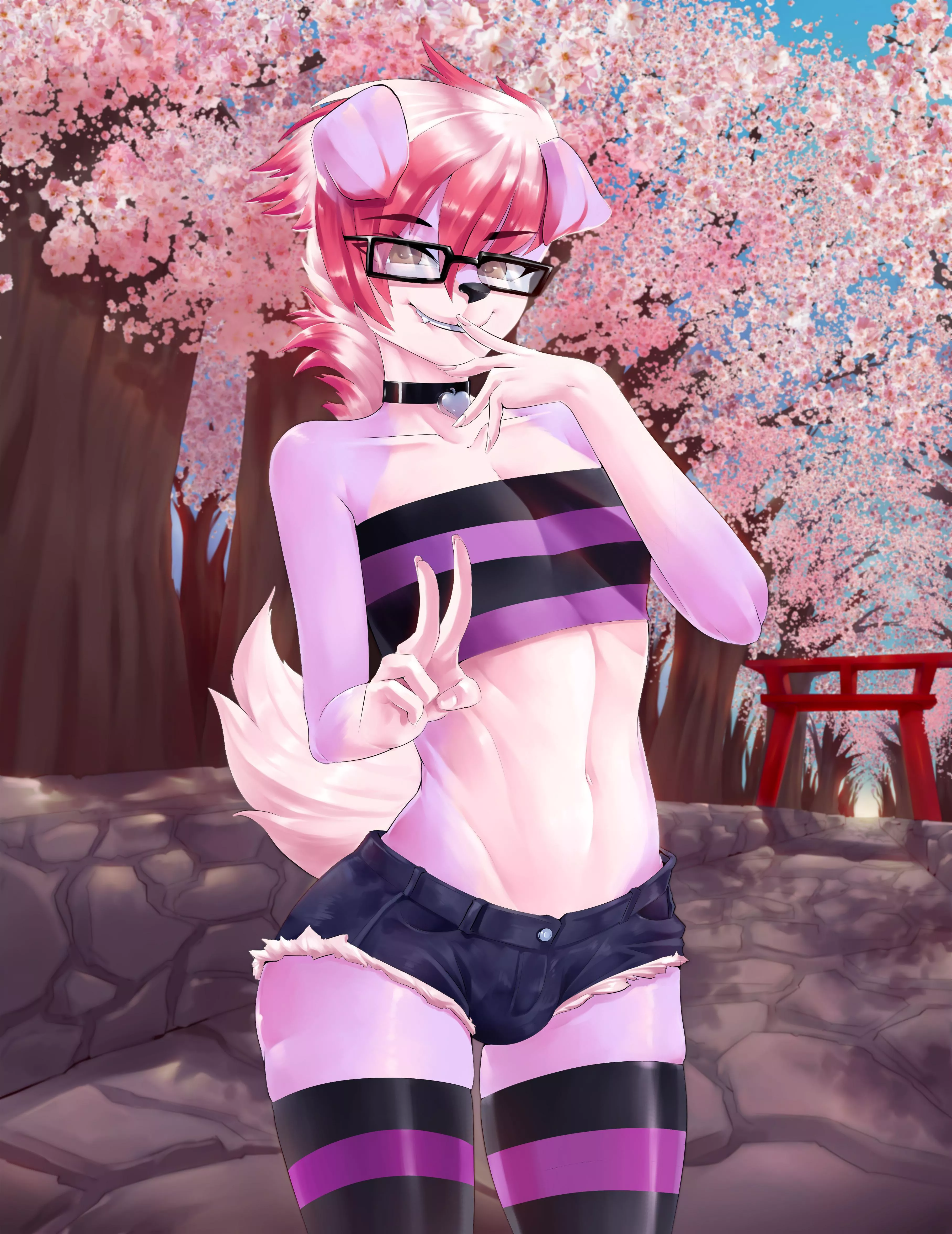 Sakura walk 🌸✨(art by me Sparkittyart)