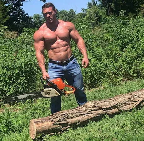 Scott Holliday doing yard work