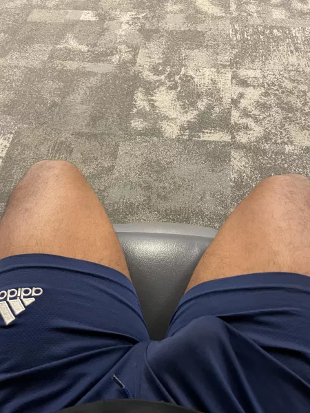 Seeing all those tight asses at the gym always has me horny as fuck. I never wear underwear. 😉