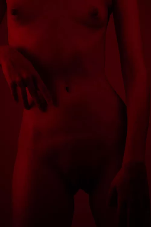 Self portrait with red light