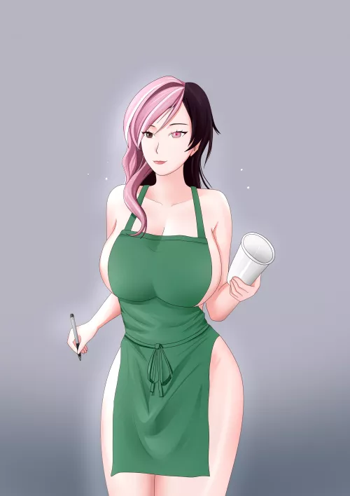 sexy barrista neo here too take your order [rwby] (andrian_gates) commissioned by me