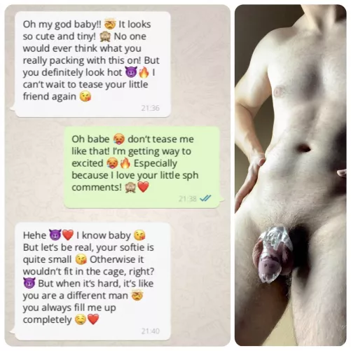 Since I told my girlfriend I‘m into chastity, things changed drastically! She loves her new dominant role, and even started getting into sph! I‘m in chastity heaven! With this progress, do you think she might even cuck me at some point?