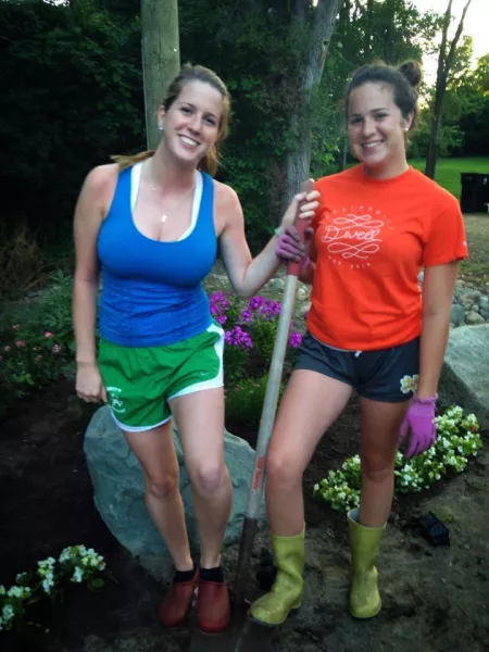 Sisters in the garden
