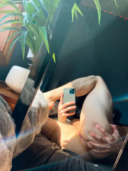 spreading my ass open for you, now slide your dick in it