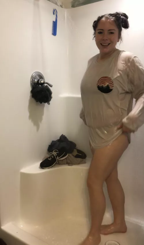 Stripping off these wet clothes