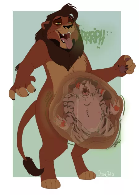 Successful hunt [ChubbyJam] [MM] [Oral Vore] [Lion King Kovu] [Feline] [Unwilling] [OC] [Soft]