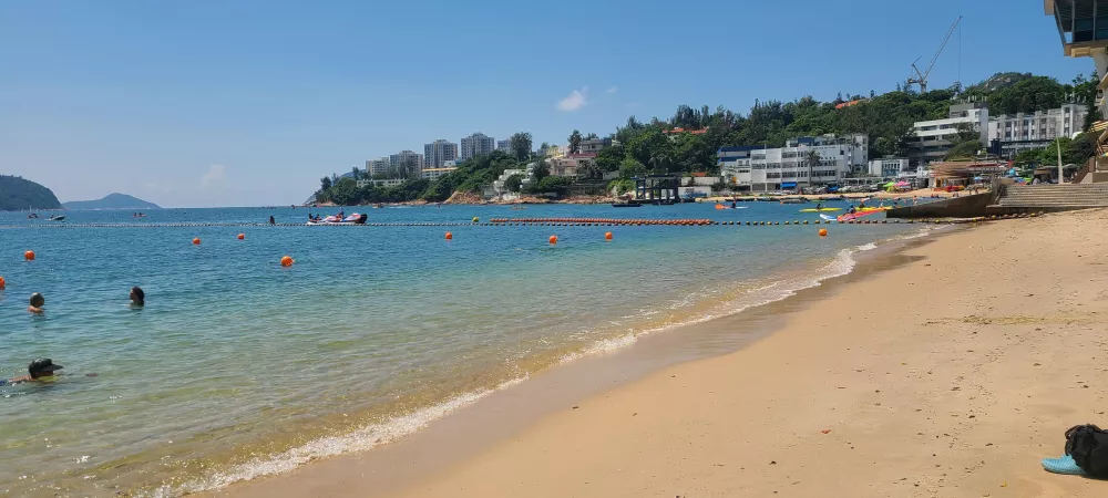 Sunny day and clear sky for a swim