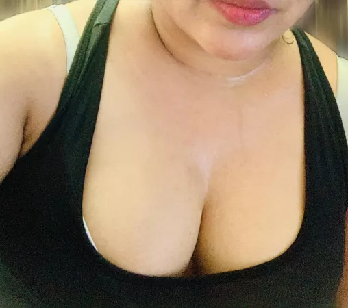 Sweaty body post workout.