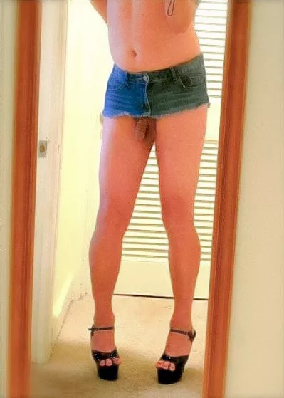 The day my very first heels arrived from Amazon, I trimmed some length off a denim skirt, and my cock became a clitty forever! The day my very first heels arrived from Amazon, I trimmed some length off a denim skirt, and my cock became a clitty forever!