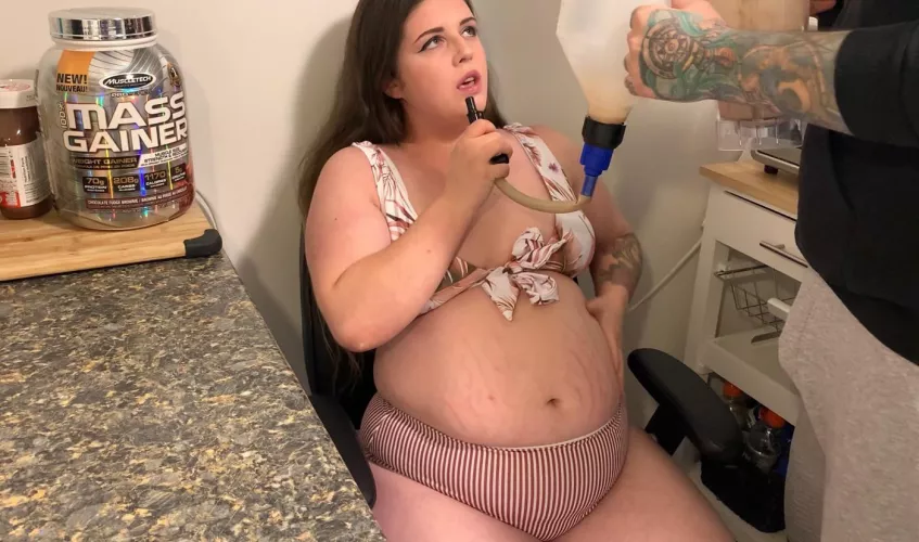 The way I look at him when he hands me the funnel… I know I’m about to pack in so many calories 🥵🥵🥵