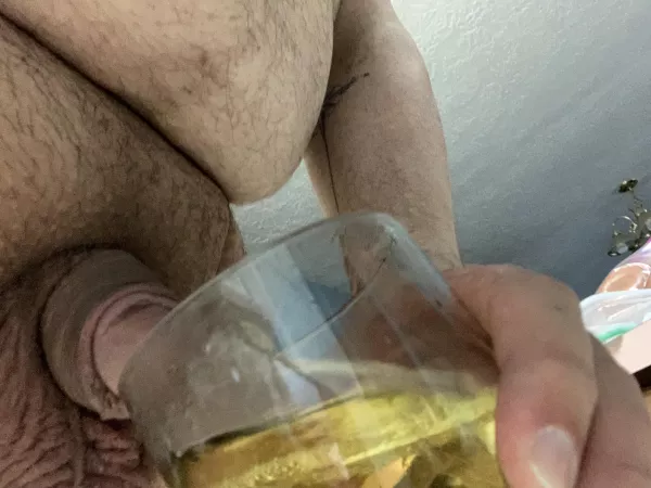 Thirsty after a long night of work.