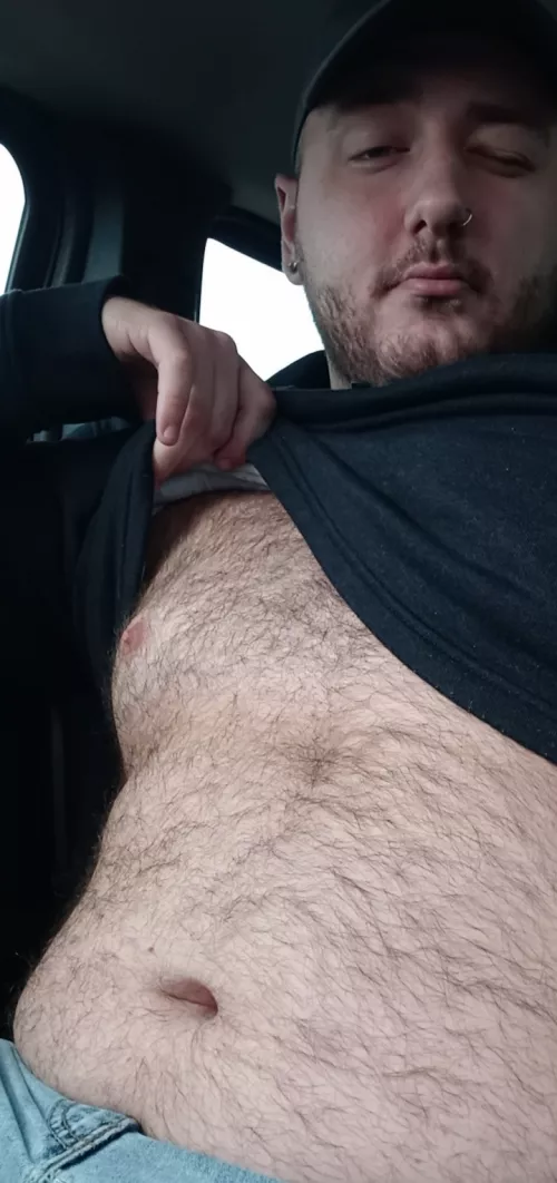 This hairy belly and I are always on the move.