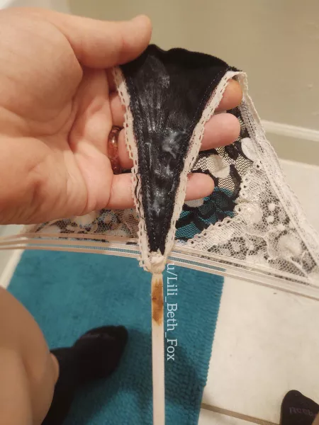 This pair was extra dirty upon request from a lucky client 🤭 I'm Fetish Friendly and ready to wear for YOU! [Selling] ❤️ Kik Lili_Beth_Fox