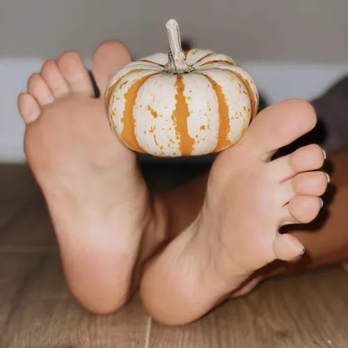 This pumpkin isn’t the only thing I can hold with my feet…