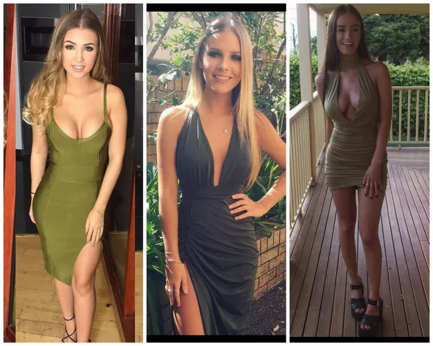 Tight green dresses
