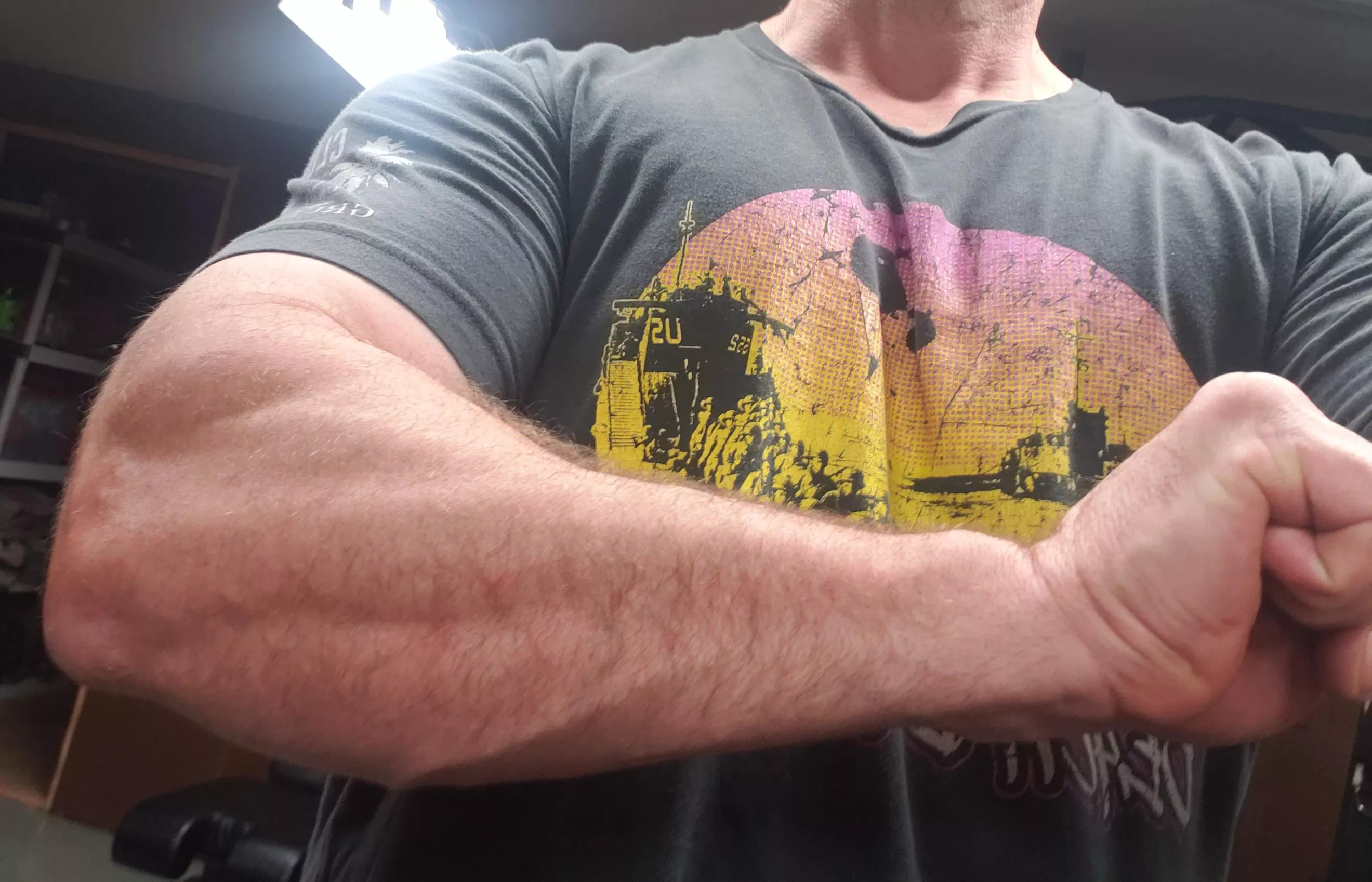 Trying for a well balanced arm. Anyone can have big bi/tri but forearm meat is much harder to build. Popeye ;) Trying for a well balanced arm. Anyone can have big bi/tri but forearm meat is much harder to build. Popeye ;)