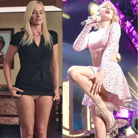 Upskirt Battle: Margot Robbie vs. Taylor Swift