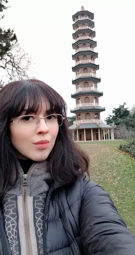 Visiting the pagoda at Kew Gardens, London