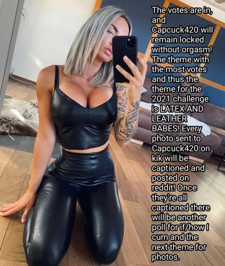Votes are in for the 2021 caption challenge! The theme will be leather and latex babes!
