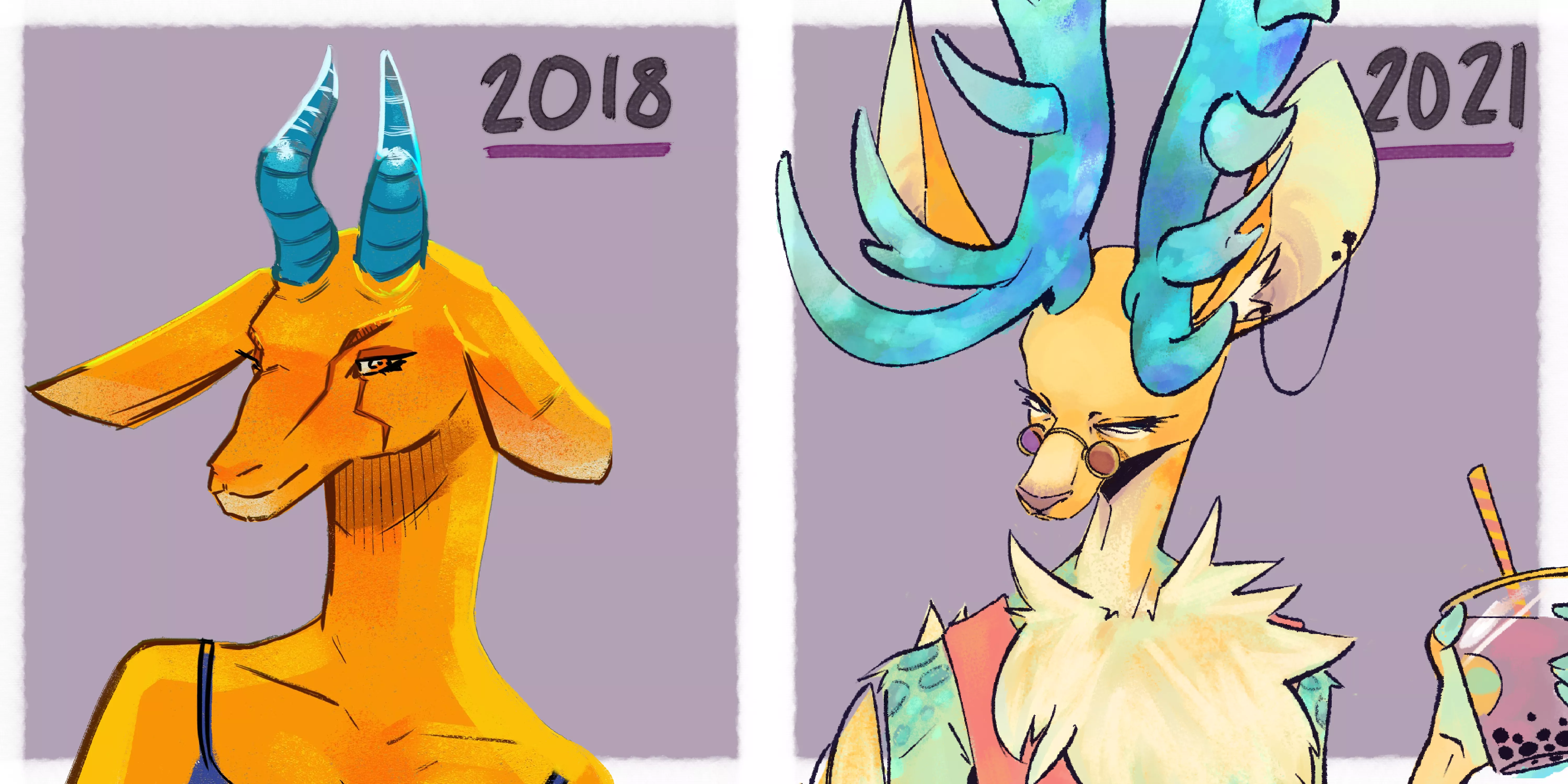 Wanted to share my art progress with my main 'sona :3c feels good to look back! (art by me @opal_antlers over Twitter!) Wanted to share my art progress with my main 'sona :3c feels good to look back! (art by me @opal_antlers over Twitter!)