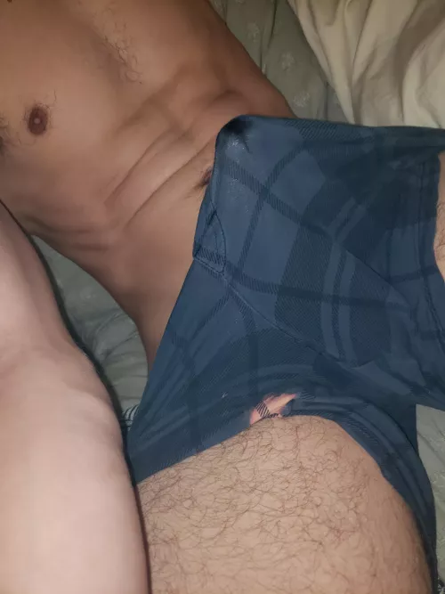 Watching some vids took off my pants to see this! Precum oozing out