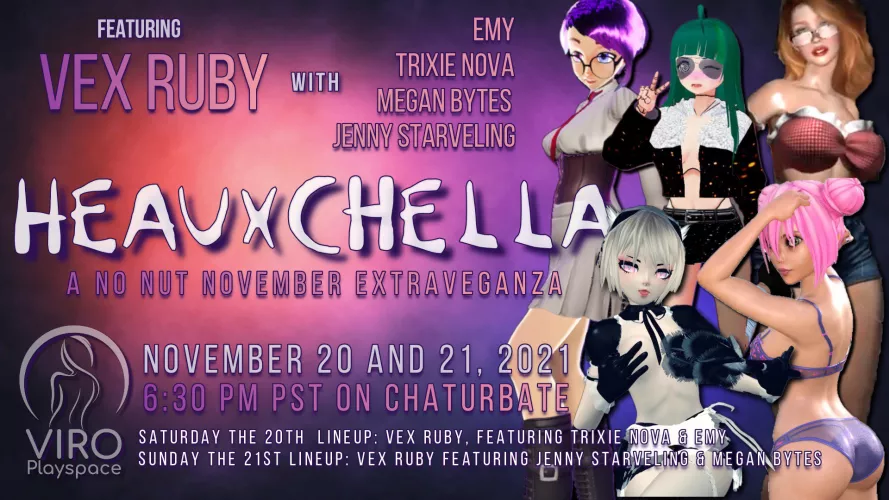 We are online! Three 3D hentai waifus live: vexxxruby, Trixie and Emy will ruin NNN with big bang!!! 😈 Join us on CB: https://chaturbate.com/vexruby