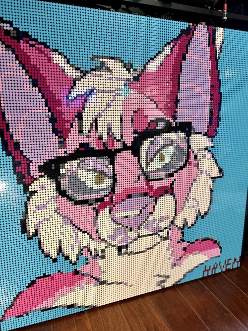 Well here it is! My completed version of my Lego mosaic of my fursona Haven! It has around 16k parts