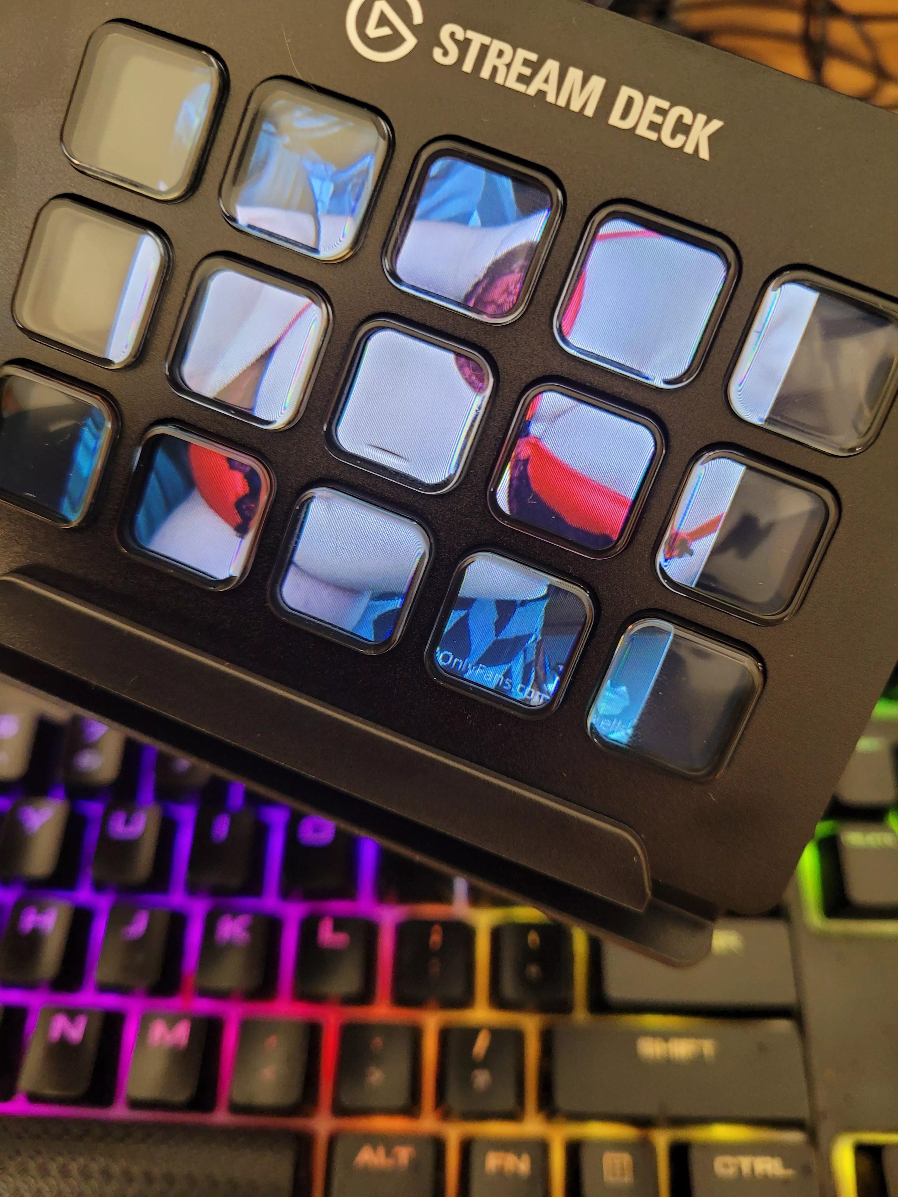 When I realised I could choose my screensaver on my streamdeck I couldn't help myself but make it a cheeky photo of me aha When I realised I could choose my screensaver on my streamdeck I couldn't help myself but make it a cheeky photo of me aha