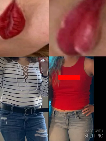 When they wear the same lipstick! Oh my?