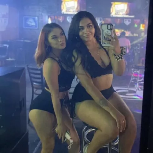 Which one is choking on your cock and which one are you fucking?