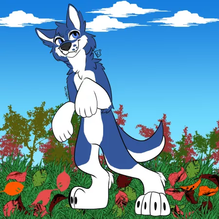 Wolfie in Fall (Colored by me, Base by GruffGrutz on DeviantArt)
