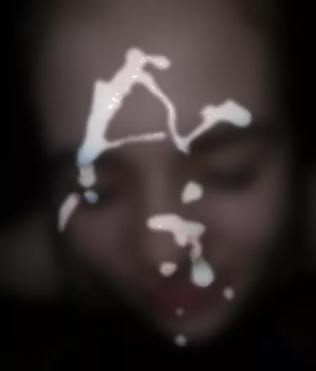 You may not see her face, but you may see the cum on it