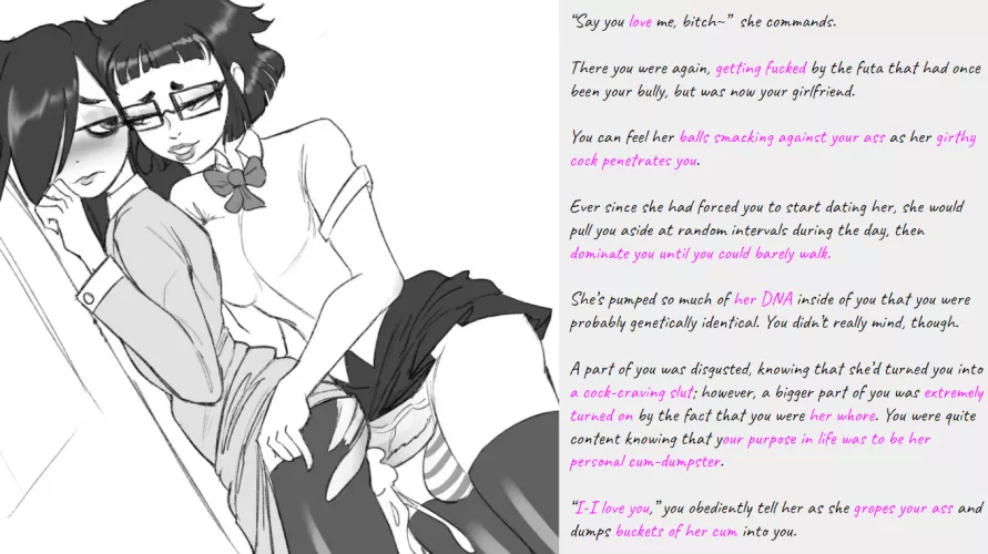 Your bully has become your futa gf, and you couldn't be happier ~